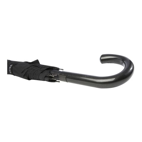 Fontana 23&quot; auto open umbrella with carbon look and crooked handle Standard | Solid black | No Branding | not available | not available | not available