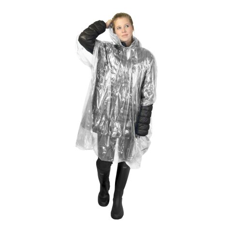 Mayan recycled plastic disposable rain poncho with storage pouch Standard | White | No Branding | not available | not available