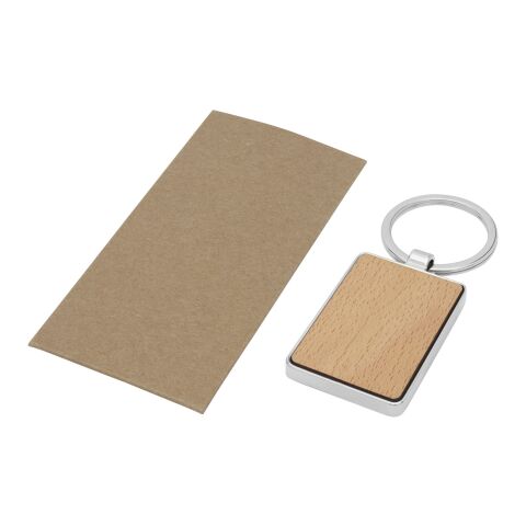 Mauro beech wood rectangular keychain Standard | Natural | No Branding | not available | not available