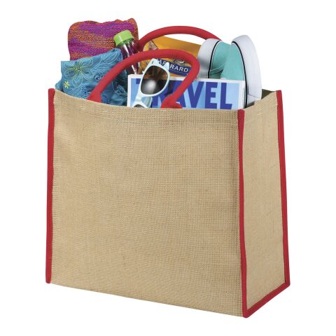 Harry coloured edge jute tote bag Standard | Natural-Red | not available | No Branding | not available | not available