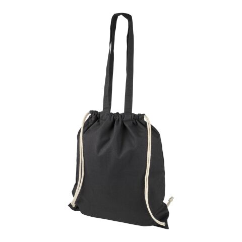 Eliza 240 g/m² cotton drawstring backpack Standard | Solid black | No Branding | not available | not available | not available