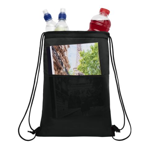 Oriole 12-can drawstring cooler bag Standard | Solid black | not available | No Branding | not available | not available | not available