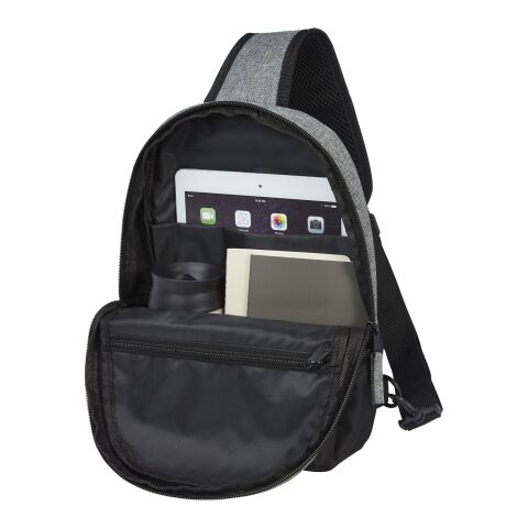 Reclaim GRS recycled two-tone sling 3.5L Standard | Solid black-Heather grey | No Branding | not available | not available | not available