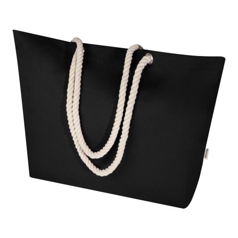 Florida 270 g/m² GRS recycled beach tote bag 18L Standard | Solid black-Solid black | not available | No Branding | not available | not available | not available