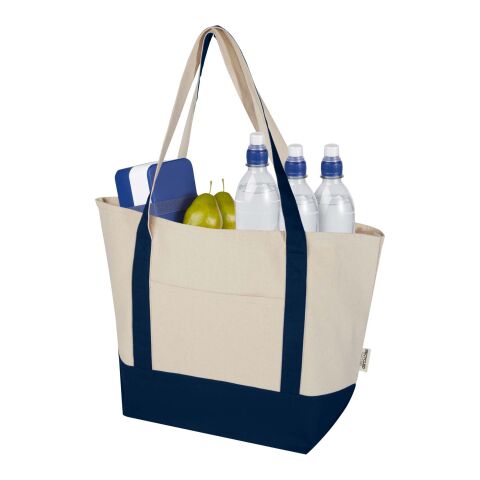 Sam 320 g/m² GRS recycled cotton tote bag Standard | Navy-Natural | not available | No Branding | not available | not available | not available