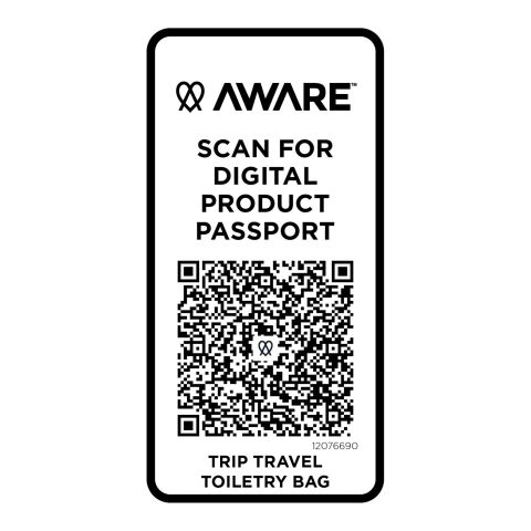 Trip Aware™ recycled travel toiletry bag 6L Standard | Solid black | not available | No Branding | not available | not available | not available