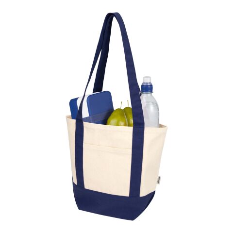 Sam 320 g/m² GRS recycled mini cotton tote bag Standard | Navy-Natural | No Branding | not available | not available | not available