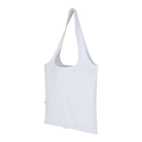 Madras Blend 140 g/m² GRS recycled foldable cotton tote bag 7L White