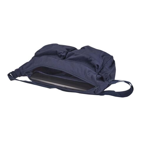 Calli 13" GRS recycled nylon laptop messenger bag Navy