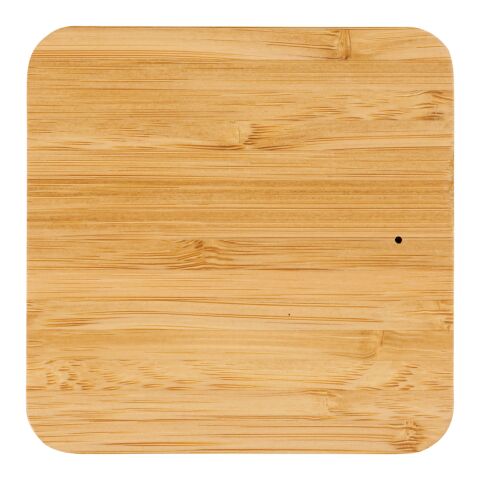 Leaf bamboo and fabric wireless charging pad Standard | Natural-Solid black | No Branding | not available | not available