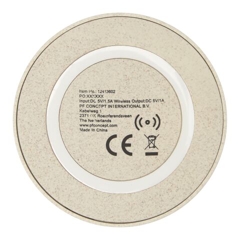 Naka 5W wheat straw wireless charging pad Standard | Beige | No Branding | not available | not available