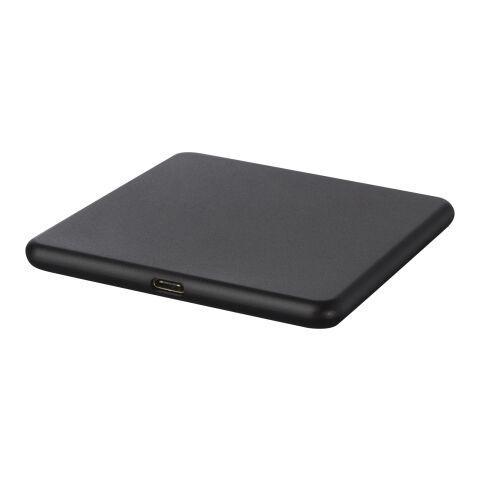 Loop 10W recycled plastic wireless charging pad Standard | Solid black | No Branding | not available | not available