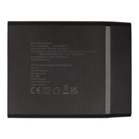 ADAPT 72W recycled plastic PD power station Standard | Solid black | No Branding | not available | not available