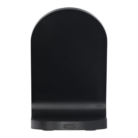 Loop 15W dual coil RCS recycled plastic wireless charging stand Standard | Solid black | No Branding | not available | not available