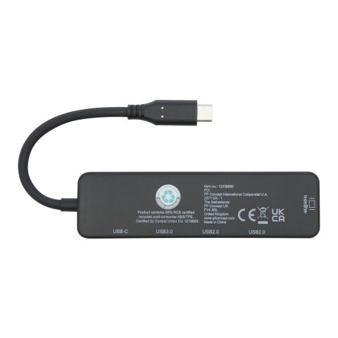 Loop RCS recycled plastic multimedia adapter USB 2.0-3.0 with HDMI port Standard | Solid black | No Branding | not available | not available