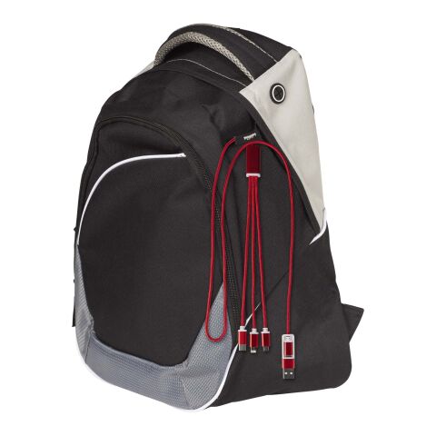 Versatile 5-1 recycled aluminium charging cable Standard | Red | No Branding | not available | not available