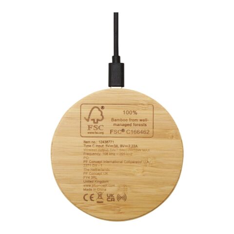 Essence 15W bamboo wireless charging pad Standard | Brown | No Branding | not available | not available