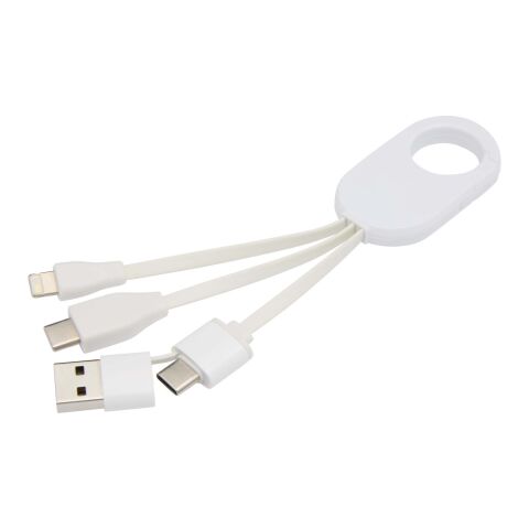Troop 4-in-1 recycled plastic charging cable Standard | White | Not applicable | No Branding | not available | not available