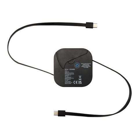 Gloas 5-in-1 recycled retractable data sync and 100W fast charge cable with smartphone tool kit Standard | Solid black | not available | No Branding | not available | not available