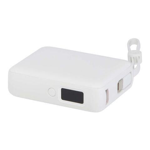 Acrux 10.000 mAh 35W tablet power bank with built in Type-C cable - made from recycled plastic Standard | White | No Branding | not available | not available