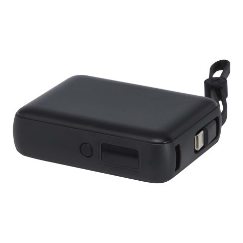 Acrux 10.000 mAh 35W tablet power bank with built in Type-C cable - made from recycled plastic Standard | Solid black | not available | No Branding | not available | not available