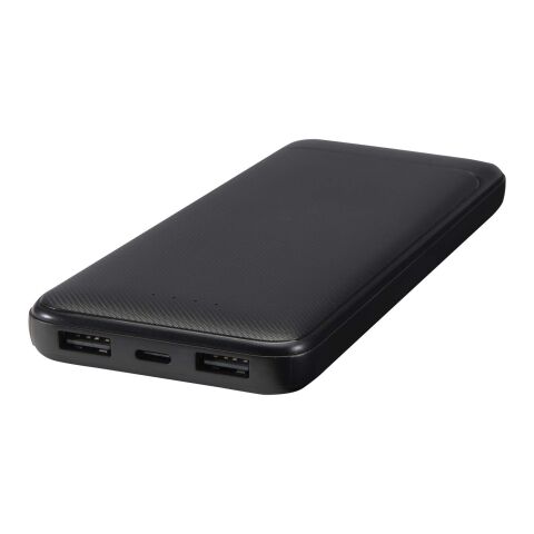 Adhil 10.000 mAh 10W recycled plastic power bank with 2 built-in cables Standard | Black | Not applicable | No Branding | not available | not available