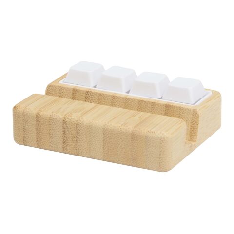 Algol recycled plastic phone stand and fidget toy with bamboo details Standard | Wood | No Branding | not available | not available