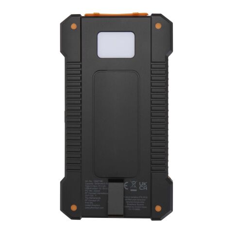Altair 5000 mAh 10W recycled plastic rugged solar power bank with built-in torch Standard | Solid black | No Branding | not available | not available