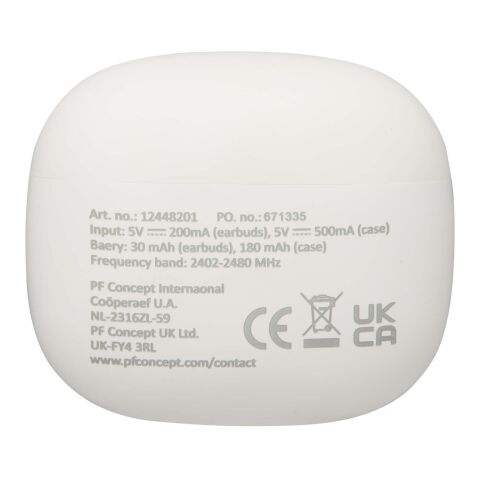 Alterf recycled plastic True Wireless Bluetooth® headset with silicone eartips Standard | White | No Branding | not available | not available