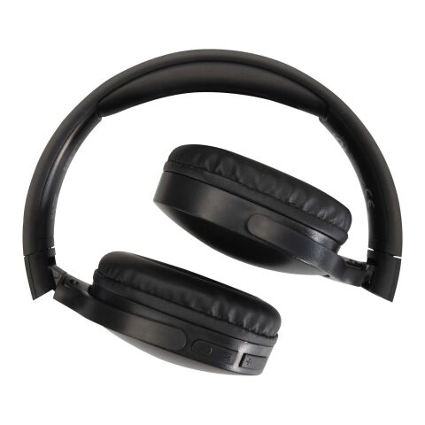 Ancha recycled plastic over-ear wireless Bluetooth® headset Standard | Solid black | No Branding | not available | not available