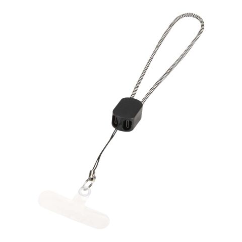 Arich RCS recycled wrist lanyard with built-in 20W Type-C charging cable Solid black