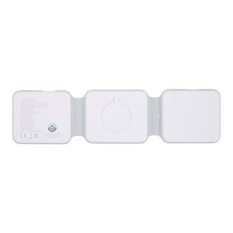 Armus 3-in-1 15W recycled plastic foldable wireless charger Standard | White | No Branding | not available | not available