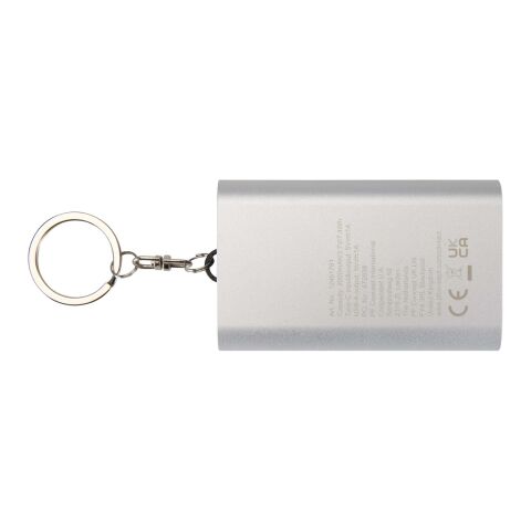 Arcturus 2000 mAh recycled aluminium power bank with keychain Standard | Silver | No Branding | not available | not available