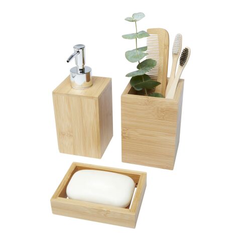 Hedon 3-piece bamboo bathroom set Standard | Natural | No Branding | not available | not available