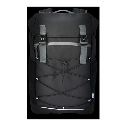 Aqua 15.6&quot; GRS recycled water resistant laptop backpack 23L Standard | Solid black | No Branding | not available | not available | not available
