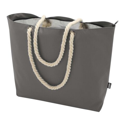 Panama GRS recycled beach cooler tote bag with cord handles Standard | Grey | No Branding | not available | not available