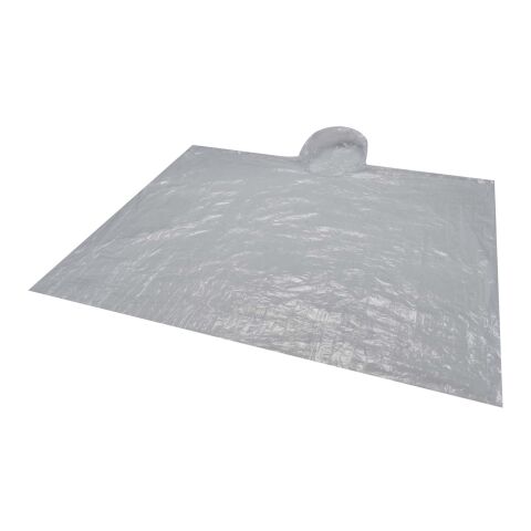 Fog poncho in round plastic container with carabiner White