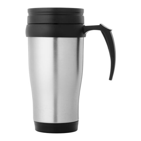 Sanibel 400 ml insulated mug Standard | Silver-Solid black | No Branding | not available | not available