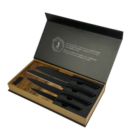 SCX.design K04 kitchen knives and cutting board set Brown | No Branding | not available | not available