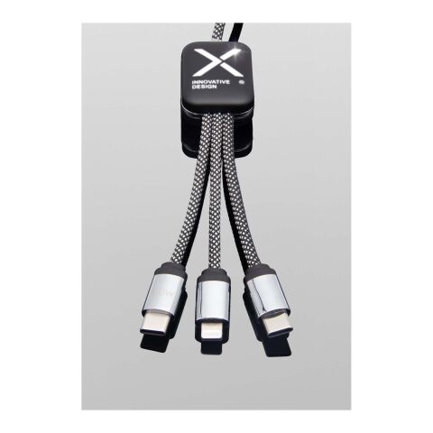 SCX.design C33 60W Type-C charging cable with dual light-up logo  Heather black | No Branding | not available | not available