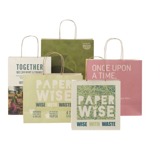 Agricultural waste 150 g/m2 paper bag with twisted handles - X large Ivory white | Not applicable | No Branding | not available | not available