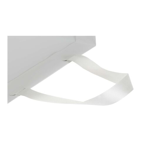 Smartfold 230 g/m2 paper bag with ribbon handles and matt lamination -  24 x 10 x 24 cm White