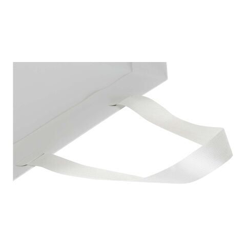 Smartfold 230 g/m2 paper bag with ribbon handles and matt lamination -  31 x 12 x 31 cm White