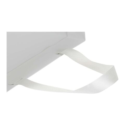 Smartfold 230 g/m2 paper bag with ribbon handles and matt lamination -  31 x 12 x 39 cm White