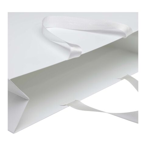 Smartfold 230 g/m2 paper bag with ribbon handles and matt lamination -  42 x 12 x 35 cm White