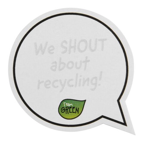 Sticky-Mate® speech bubble-shaped recycled sticky notes White | No Branding | not available | not available