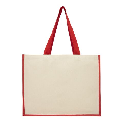 Varai 320 g/m² canvas and jute shopping tote bag Red | not available