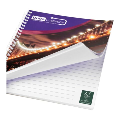 Desk-Mate® A4 spiral notebook with printed back cover White | 50 pages | No Branding | not available | not available