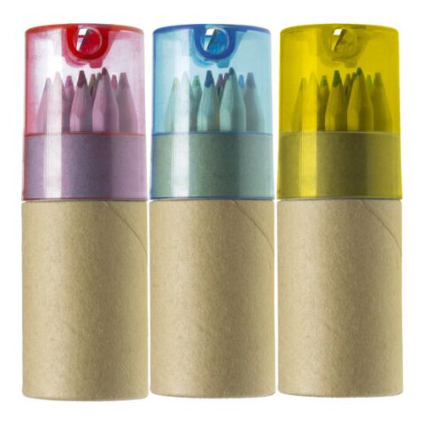 ABS and cardboard tube with pencils Terrence yellow | No Branding | not available | not available