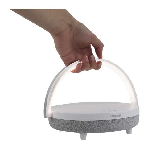 Prixton 4-in-1 10W Bluetooth® speaker with LED light and wireless charging base Standard | white | No Branding | not available | not available